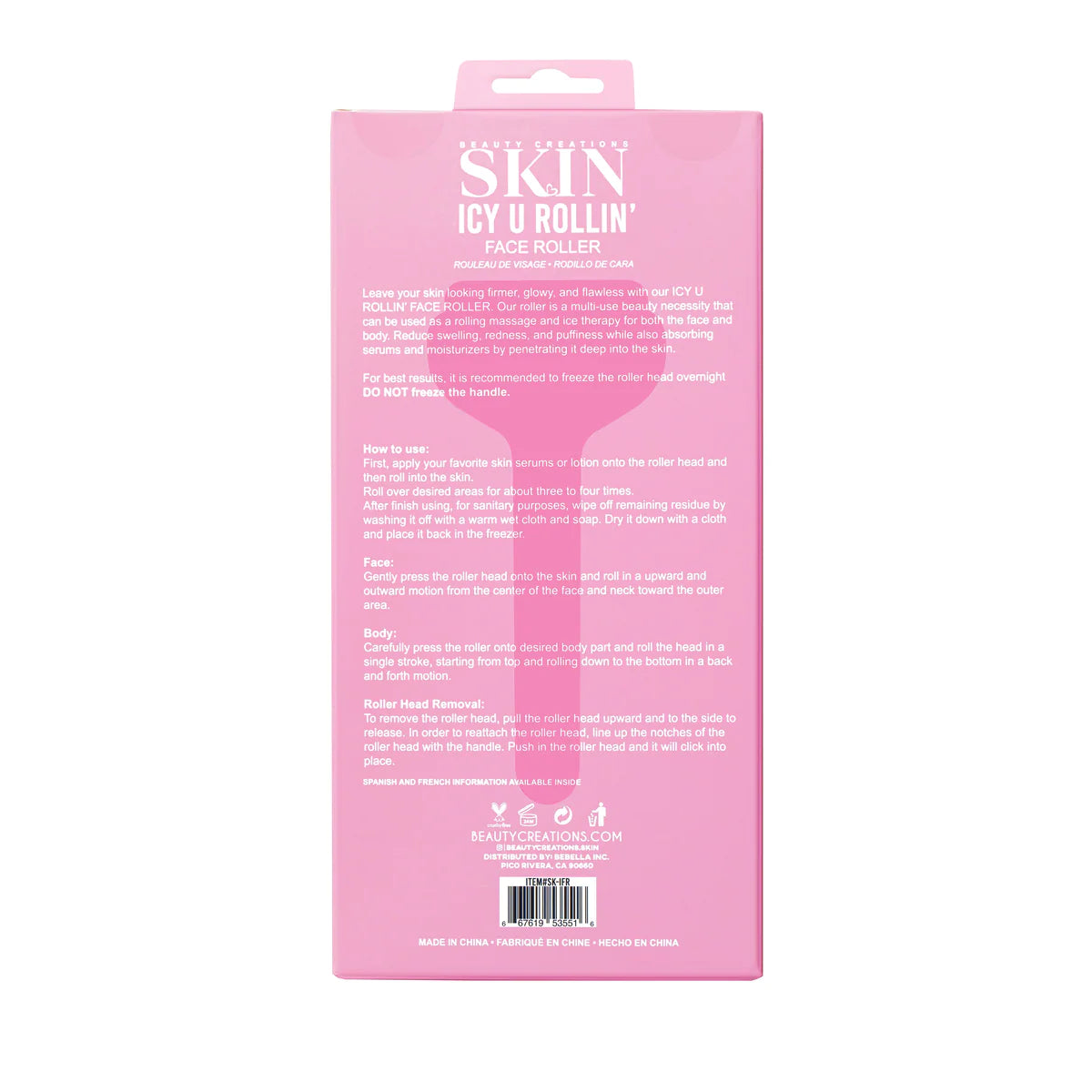 BEAUTY CREATIONS SKIN- ICY U ROLLIN' FACE ROLLER