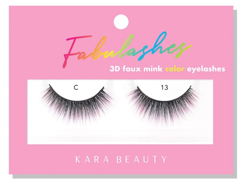 KARA BEAUTY C13 FABULASHES 3D FAUX MINK COLOR LASHES (PINK) - Made Up By Drea