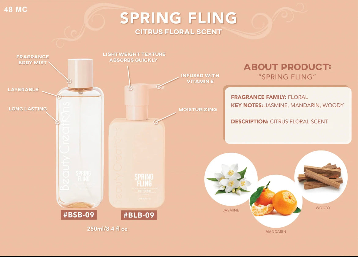 BEAUTY CREATIONS FRAGRANCE: SPRING FLING BODY LOTION & MIST