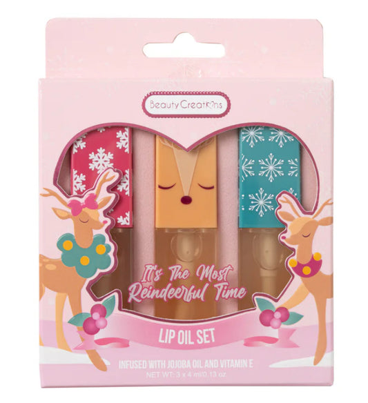 BEAUTY CREATIONS: REINDEER CHRISTMAS 2024: LIP OIL SET "IT'S THE MOST REINDERFUL TIME"