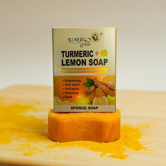 SIMPLY BELLA: TURMERIC + LEMON SOAP AND SPONGE ALL IN ONE