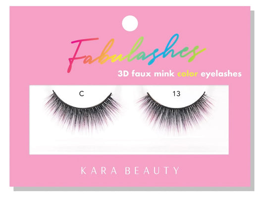 KARA BEAUTY C13 FABULASHES 3D FAUX MINK COLOR LASHES (PINK) - Made Up By Drea